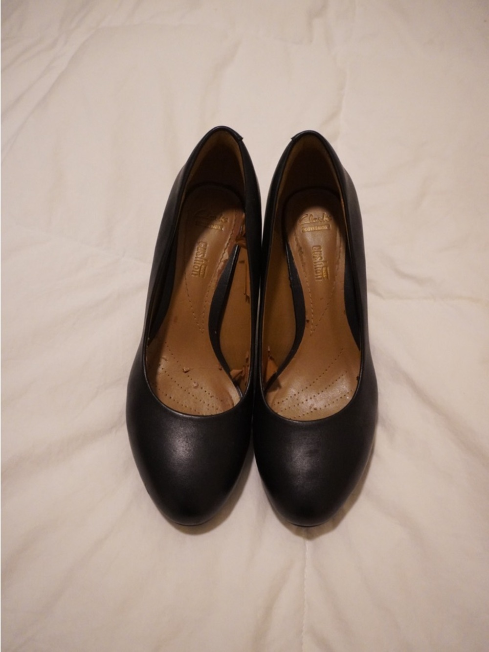Clarks Black Women's Round-Toe Heels
